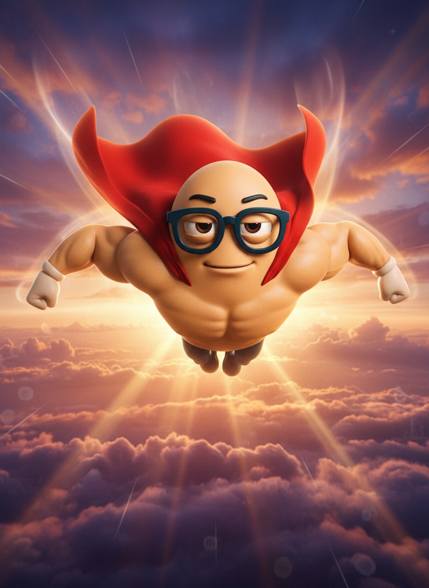 Ask Bean superhero mascot